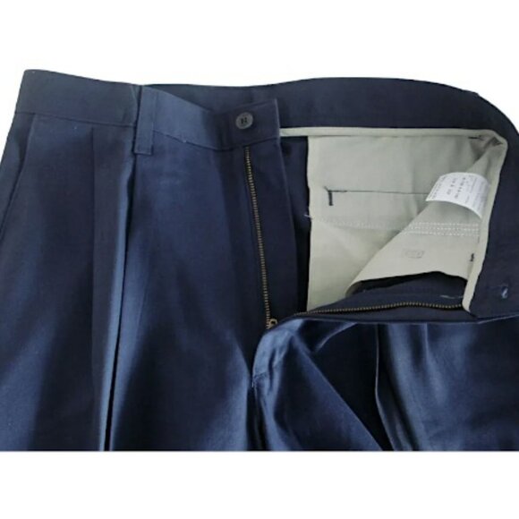 Lee's Performance Midnight Blue Stain Resistant Pleated Pants Trousers 32 x 32 - Picture 4 of 6